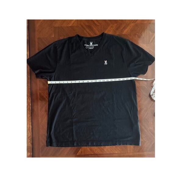 Psycho Bunny Men’s 2XL (7) Black V-Neck T-Shirt Pima Cotton Logo Tee - Picture 4 of 12